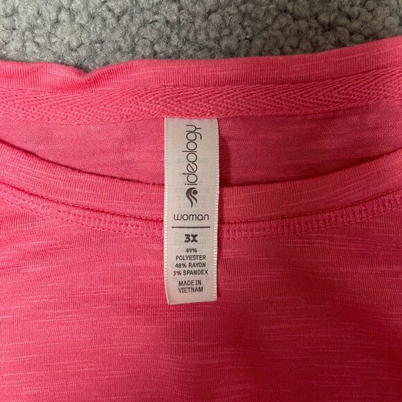 WOMAN'S IDEOLOGY PLUS SIZE HOT PINK YOGA/FITNESS‎ SUMMER TOP.SZ 3X - Picture 2 of 7